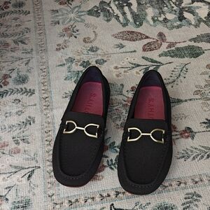 Rothy's Black Loafers with Gold Hardware